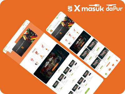 masukpasar x masukdapur app design flat icon web