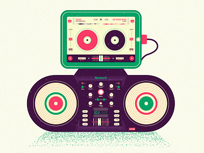 DJ Set #1 buttons clubbing controller dj editorial illustration mixer music nightlife player synth