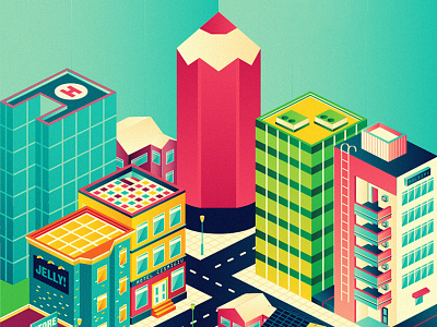 Visual Playground 2013 buildings city fun geometric illustration isometric town