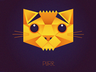 Purr animal cat cute geometric illustration kitten purr
