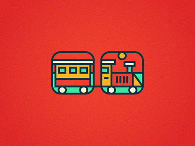 Train cute design icon illustration outline train