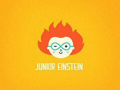 Junior Einstein boy character einstein glasses graphic illustration infinite junior kid logo smart