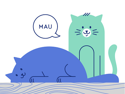 Mau animal cat character cute flat illustration purr vector
