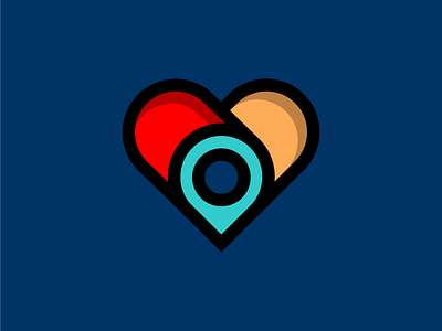 Love point abstract abstract logo app beautiful colorful designer flat graphics designer heart locatio location map location pin logo design logo icon love logo love point minimal romantic typography logo web