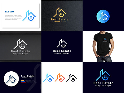 Real estate logo abstract brand identity branding design flat graphic design home house identity illustration land logo logo design logo designer minimal modern print real estate sell vector