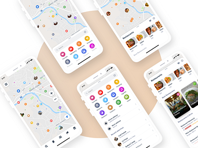 Sygic Travel App: Map & Search app clean collection design illustration ios map maps mobile app place restaurant app travel ui ux