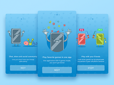 Game Onboarding characters chat emotions games illustration mobile share social ui ukraine ux