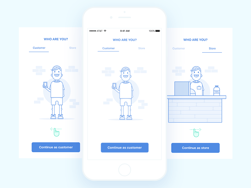 Animated onboarding for ecommerce application