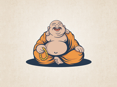 Dribbble Buddha With Mustaches buddha design illustrations logo mascot monk mustaches vector