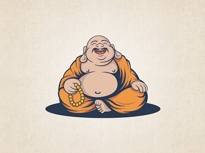 Dribbble Buddha With Mustaches