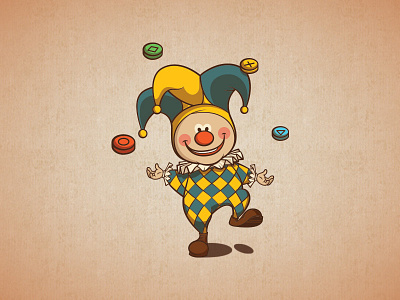 Juggler Studio cartoon logo design character developer game games harlequin illustration juggler mascot recreational video
