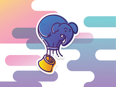Elephant S.M. balloon bozovic design drawing elephant illustration logo mbe novica sketch sticker style