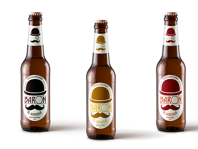 Beer bottle label design drawing illustration packaging