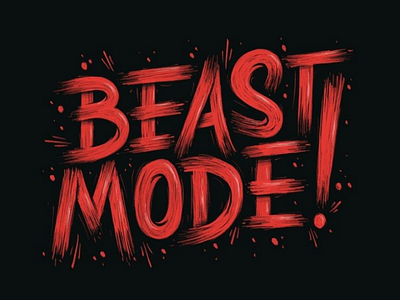 Beast mode typograph logo adobe art beast beast mode branding graphic graphic design illustrator letters logo logo design motivation motivation logo product design red typography vector vector logo