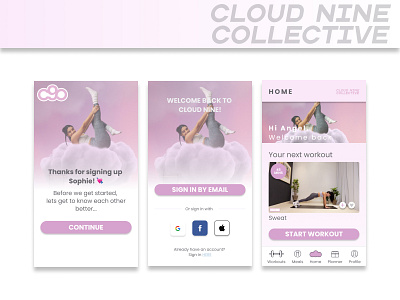 Cloud Nine Collective app branding design mobile ui ux