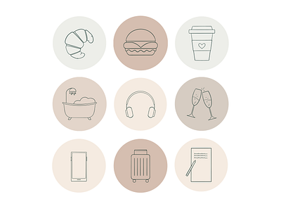 Instagram Highlight Icons | Nude Palette by Sophie on Dribbble