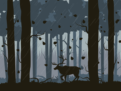 Rain Forest aimals graphics design illustrator rain seasons silhouette
