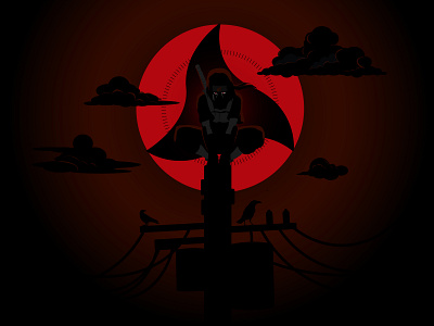 itachi uchiha anime graphics design illustration illustrator itachi monogram naruto red silhouette uchiha