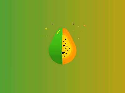 Happy papaya abstract design graphics design illustrator papaya smiling face vector