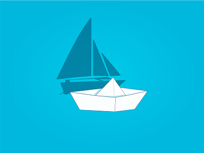Paper Boat abstract blue boat graphics design illustration illustrator origami paper art papercraft shadow ship vector