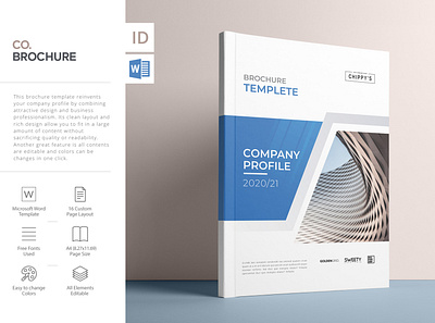 2020 Company Profile, Word Template annual report branding brochure design brochure layout brochure template company profile indesign template report cover word template