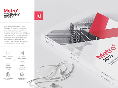 Metro Company Profile Template annual report brochure design brochure layout brochure template company profile design indesign template report cover