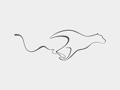 Panther brush cat graphic jump line logo panther run