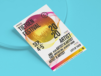 Music festival poster - Tietgen Festival 2020 branding design festival gradients music poster print volunteering