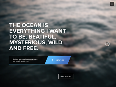 Ocean blue design facebook free landing mysterious ocean page video web website wild
