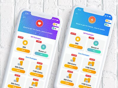 Coin Shop UI/UX Design buy colors gradient ios iphone likes shop shopping ui ui design ux ux design