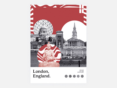 Places - London. art collage editorial graphic design illustration op art poster travel