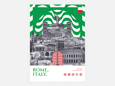 Places - Rome. art collage graphic design illustration italy op art poster rome travel