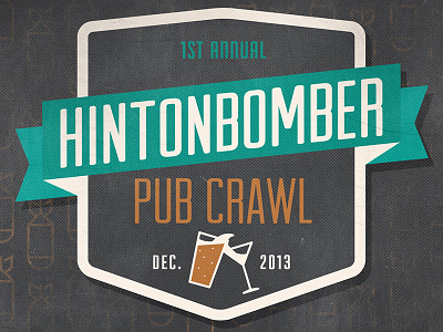 Hintonbomber Logo beer bomb design label logo pub crawl