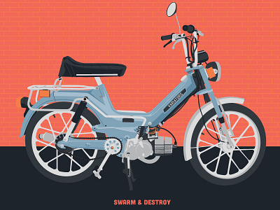 Free Rider version 2 design illustration moped poster wheels