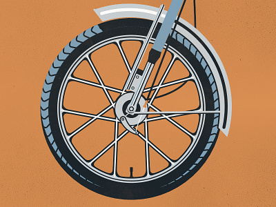 Rollin' chrome design illustration moped spokes wheel