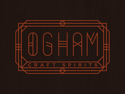 Ogham geometric lines logo ogham spirits whiskey wood