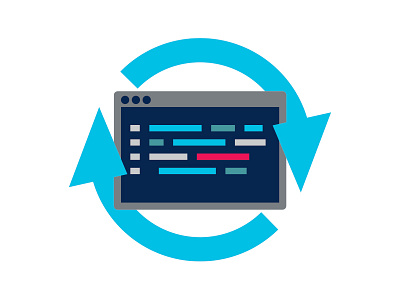 code refresh arrows code development flat icon illustration refresh