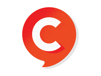 Character Creative c icon illustration logo orange talk bubble texture