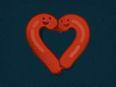 Meat Lovers faces fun happy heart hotdog illustration love meat sausage texture