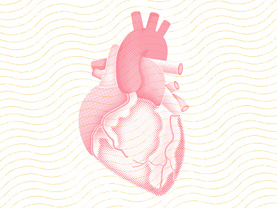 Transparent Love halftone heart illustration lines love veins