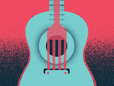 Music and Food Fest festival food fork guitar illustration music poster texture