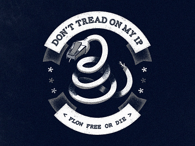 Don't Tread on My IP cord ethernet fun illustration jack rj45 rough shading snake texture