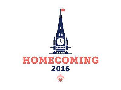 HOMECOMING 2016 design flag homecoming logo ottawa parliament peace tower word mark
