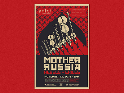 Mother Russia cello chamber music clarinet classical illustration music poster rebels russia