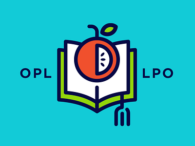 Food Literacy apple book bookmark food fork icon illustration logo seeds