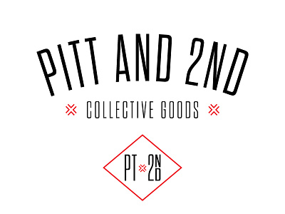 PITT AND 2ND Primary and 2ndary logos apparel collective design fun goods identity logo screen print