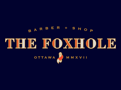 The Foxhole ID barberpole barbershop branding fox foxtail identity logo shop typography