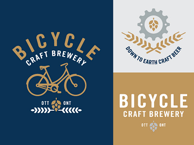 Bicycle Craft Brewery barley bicycle branding cog craft beer hops identity logo