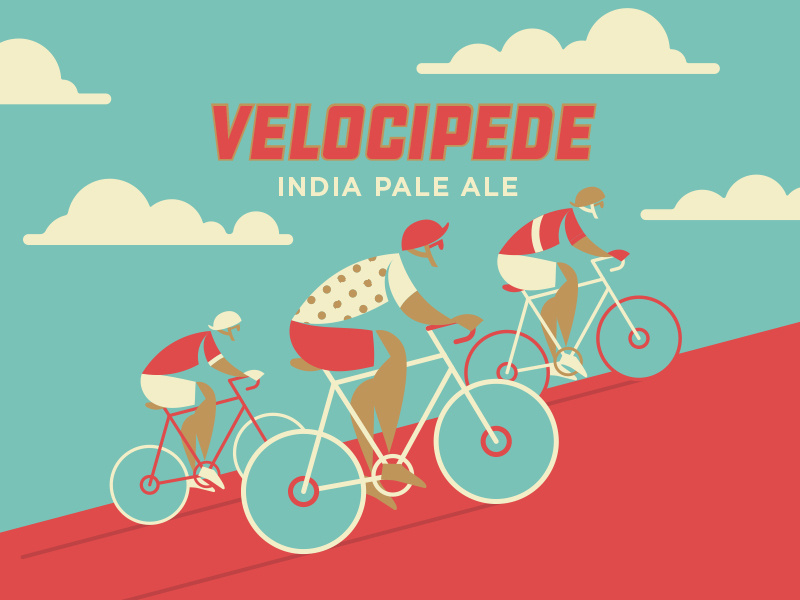 Velocipede Take 2 spped bicycle bike illustration craft beer velocipede ipa beer