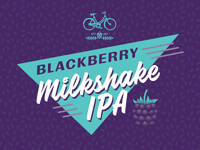 Blackberry Milkshake IPA Label beer bicycle blackberry branding design illustration ipa label